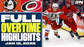 Anaheim Ducks at Carolina Hurricanes | FULL Overtime Highlights - January 12, 2025