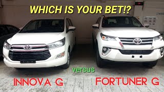 FORTUNER G versus INNOVA G | FREEDOM WHITE / PEARL WHITE | QUICK VIEW