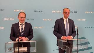 16. Dezember 2024 | Live-Statement mit Friedrich Merz \u0026 Alexander Dobrindt