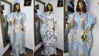 How to make luxury bubu with shoulder pleats and lapel using brocade fabric [Detailed]