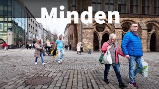 Minden, Germany. Walk through the city with unique architecture! 4K