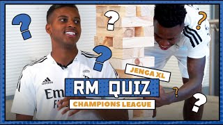 Vini Jr. & Rodrygo take on GIANT JENGA | Champions League quiz | Real Madrid