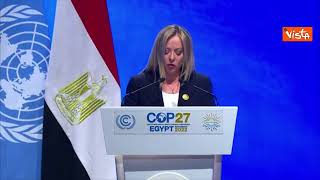 Cop27, Giorgia Meloni: \