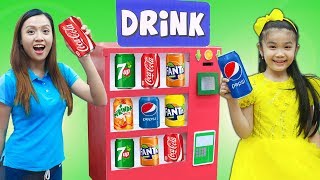 Hana Pretend Play w/ Cardboard Soda Dispenser Vending Machine Kids Toys