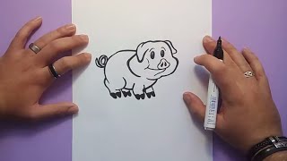Como dibujar un cerdito paso a paso 3 | How to draw a piglet 3