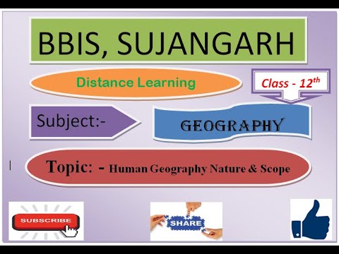 Class 12 Chapter 1 Geography, Human Geography Nature & Scope PART 4 ...