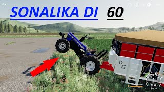 SONALIKA DI 60 FIRST LOOK ,TESTING WITH ROTAVATOR,DISC HARROW, TRAILERS FS19 #dhaliwalgaming