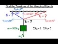 Mechanical Engineering: Particle Equilibrium (7 of 19) Tension of Cables Attached to Hanging Object