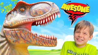 Bogdan and Anabella visits Jurassic World Dinosaurs Museum.  Kids learn about dinosaurs.