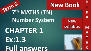 7th maths term 3 chapter 1 exercise 1.3 full answers tn samacheer new syllabus 2020-2021