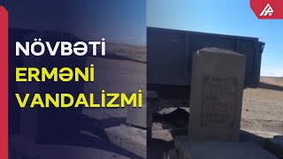 Ermənilərin azərbaycanlılara məxsus məzarları dağıtmasının görüntüsü yayılıb - APA TV