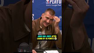 Jokic trying to compose himself after cracking jokes😭