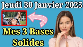 Jeudi 30/01 Pronostics Quinté + PMU: Découvrez mes Bases Incontournables + Chevaux de Complément|