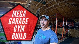 Mega Garage Gym Build | Rogue Monster Rack Assembly and Installation | Strongman Garage Gym