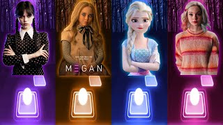 Wednesday Dance | Megan (M3gan) | Elsa Let It Go | Enid Sinclair | Songs Game | Tiles Hop EDM Rush