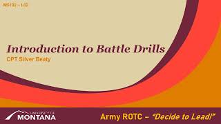 Introduction to Battle Drills - MSL102 Lesson 02 - ROTC