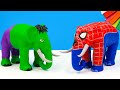 How to make elephant mod superhero Spider man, Hulk and Captain America, Ironman with clay