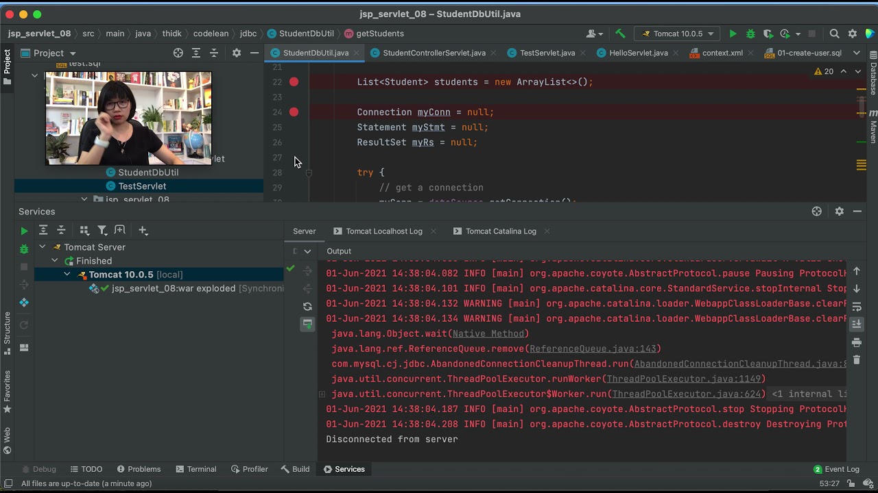 Jsp Servlet Debug Tomcat Intellij Idea Youtube