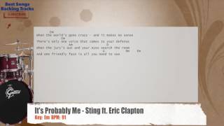 🥁 It's Probably Me - Sting ft. Eric Clapton Drums Backing Track with chords and lyrics