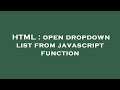 HTML : open dropdown list from javascript function