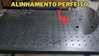 Como Fabricar uma Mesa de Soldagem Parte 06 - Furação do Tampo da Mesa