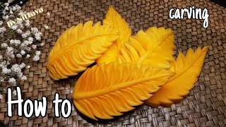 How to carve leaves from pumpkin | carved pumpkin | fruit carving #แกะสลักฟักทอง #แกะสลัก