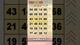 Find 3 Pairs of Identical Numbers 🎲 | 같은숫자찾기