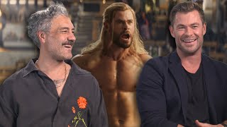Chris Hemsworth and Taika Waititi spill the behind the scenes details on Thor: Love and Thunder!