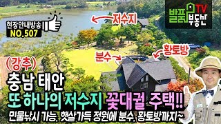 (강추) 또 하나의  저수지 꽃대궐 주택!! 충남 태안 고급 전원주택 매매 민물낚시 가능하며 햇살가득 정원에 분수 황토방까지 태안부동산 - 발품부동산TV