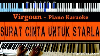 Virgoun - Surat Cinta Untuk Starla - LOWER Key Piano Karaoke - Indonesian Song