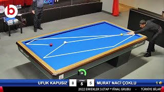 3 Cushion billiards MURAT NACİ ÇOKLU 15 Inn 40 POINT | 3 BANT BİLARDO 3.ETAP FİNAL GRUBU | billar