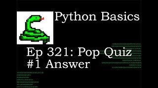 Python Basics Pop Quiz #1 Answer