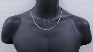 プラチナ850 2面 喜平ネックレス 30g 50cm　Pt850 Platinum Flat Link Chain Necklace