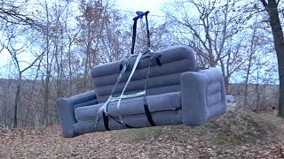 Home Made Backyard Couch Zip-line (INSANE!!!)