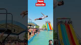 WOW😲😲😲 Check Public Reaction. #waterpark#views  #amazingbackflip #viral #shorts