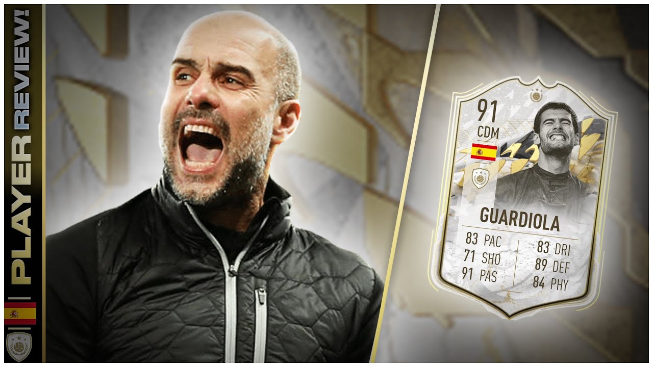 PRIME ICON MOMENTS 91 RATED PEP GUARDIOLA PLAYER REVIEW - FIFA 22 ...