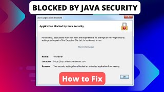 Block By Java Security ll Application Blocked by JAVA Security ll How To FIX