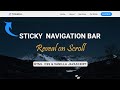 Sticky Navbar On Scroll Using HTML CSS & Vanilla JavaScript | Fixed Navigation On Scroll