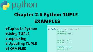 PYTHON | Data Types - TUPLES Examples