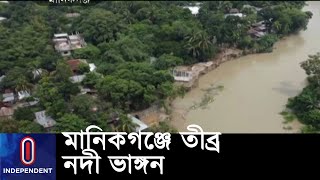 বিলীন শত বছরের ঐতিহ্যবাহী গরুর হাটসহ বসতবাড়ি, ফসলি জমি || Manikganj Erosion