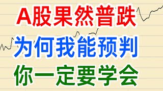 A股收评0110，果然普跌，为何我能预判？你一定要学会！