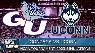 Gonzaga vs UConn - NCAA March Madness 2023 Elite Eight West Region Full Game - NBA 2K23 Sim