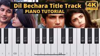 Dil Bechara title track Piano Tutorial (⏰ 1:56) | Dil Bechara | Sushant Singh Rajput | Sanjana