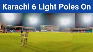 Great View 🔴 Six LED Light Poles On In National Stadium Karachi After Renovation