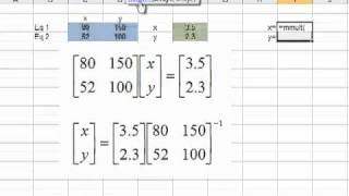 Solving Simultaneous Equations in Excel (Matrix Method)