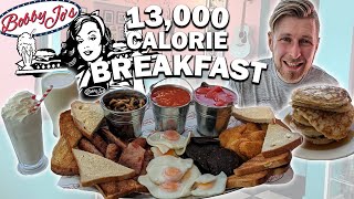 13,000 CALORIE FULL ENGLISH BREAKFAST \u0026 PANCAKE @BOBBY JO’S DINER |MY BIGGEST EVER FOOD CHALLENGE!