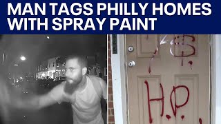 Vandal spray paints homes, cars in Philadelphia neighborhood