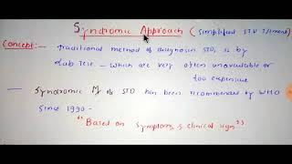 Syndromic approach and NACO kits