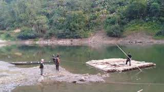 Bamboo raft at Zawlliensuo Kai, Pherzawl District, Manipur.