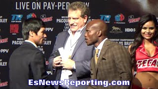 MANNY PACQUIAO & TIMOTHY BRADLEY POSE DOWN RIGHT BEFORE MEDIA 3 DAYS AWAY FROM FIGHT NIGHT!!!